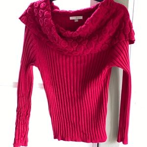 Red light cowel neck sweater